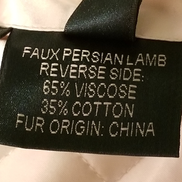 Winter White Reversible Faux Persian Lamb … - Picture 4 of 10